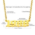 thumbnail image 3 of FindChic Women Men 1985-2005 Birth Year Number Necklace Stainless Steel Chain 14K Gold Plated Numbers Pendant Jewelry Gifts for Birthday/Christmas, 3 of 9