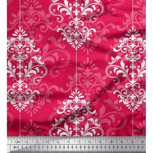Soimoi Tissu en Poly Georgette Filigrane Damassé au Mètre 42 Pouces de Large