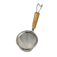 thumbnail image 1 of 1pc Stainless Steel Wood Handle Noodle Mesh Colander for Home Restaurant (Silver), 1 of 7