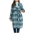 thumbnail image 3 of Plaid Jackets for Womens Winter Fashion Plus Size Casual Trundown Collar Outwear Coat Long Sleeve Pockets Plaid, 3 of 8