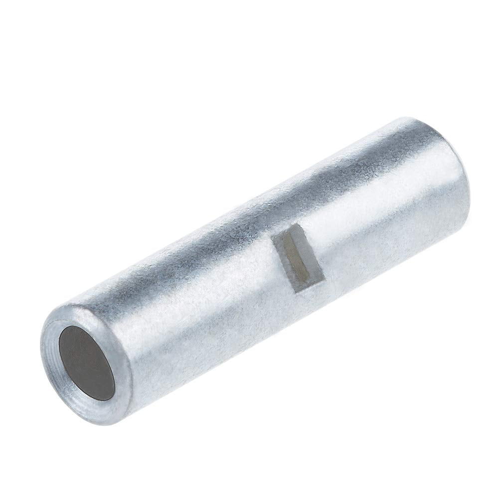 8 GAUGE 100 PK UNINSULATED NON INSULATED BUTT CONNECTOR CRIMP TERMINAL WIRE 