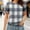 Navy, variant on Echfiprom Sky Blue Tops for Women Puff Sleeve Elegant Plaid Soft Loose Crew Neck Summer Womens T Shirts