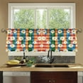 thumbnail image 4 of Yayeee Kitchen Curtains Tier Set of 2 Light Filtering 57"x24" Over Sink Window Panels, Green Checkered Daisy, 4 of 7