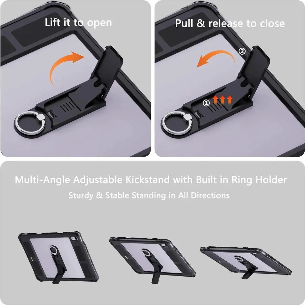 Waterproof Case for iPad Air 11 Inch Case M4/M3/M2 (2026/2025/2024), iPad Air 6th/5th/4th Generation 10.9 Inch 2022/2020 with Screen Protector Pencil Holder & Stand & Shoulder Strap & Handle