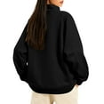 thumbnail image 6 of yuCgh Women's Button-Up Collar Pullover Top with Pocket, Casual Long Sleeve Blouse, Soft Cotton Blend, Fashion Everyday Wear for Women,Black L, 6 of 8