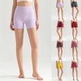 thumbnail image 4 of COMVALUE Biker Shorts 6" - High Waisted Workout Running Volleyball Spandex Yoga Womens Dark Purple L, 4 of 9