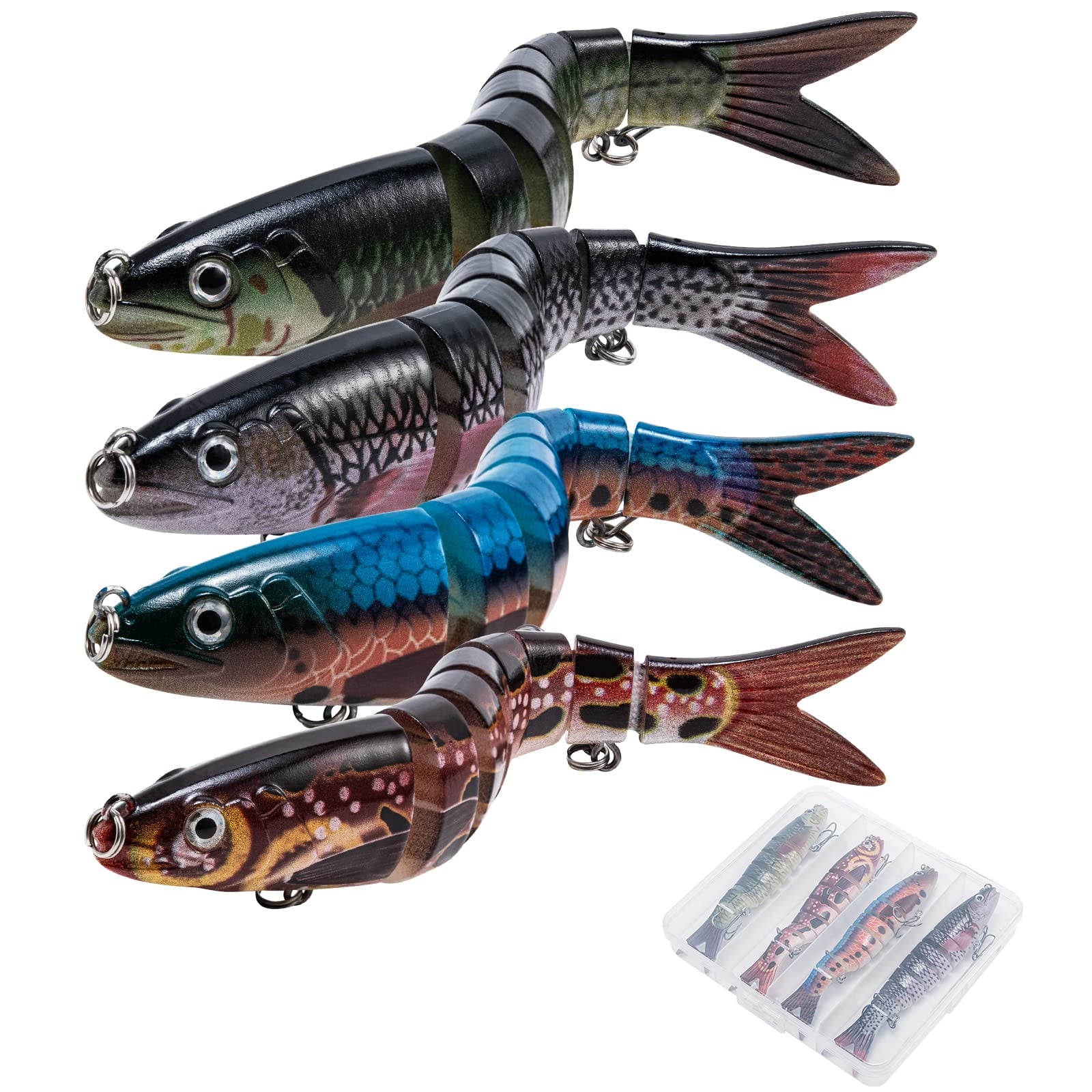 Goture Bass Fishing Lures, Jointed Swimbaits for Bass Fishing, Fast/Slow  Sinking Swimming Bait, Topwater Fishing Lures for Freshwater Saltwater,  Segment Swimming Lures, Bass Lures Kit with Tackle Box 