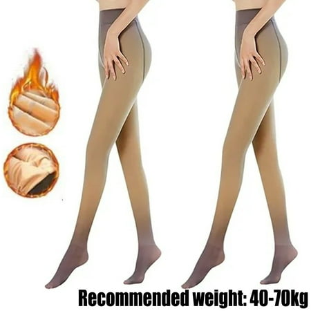 

QingY-2PCS Women s Translucent Warm Fleece Pantyhose 320g