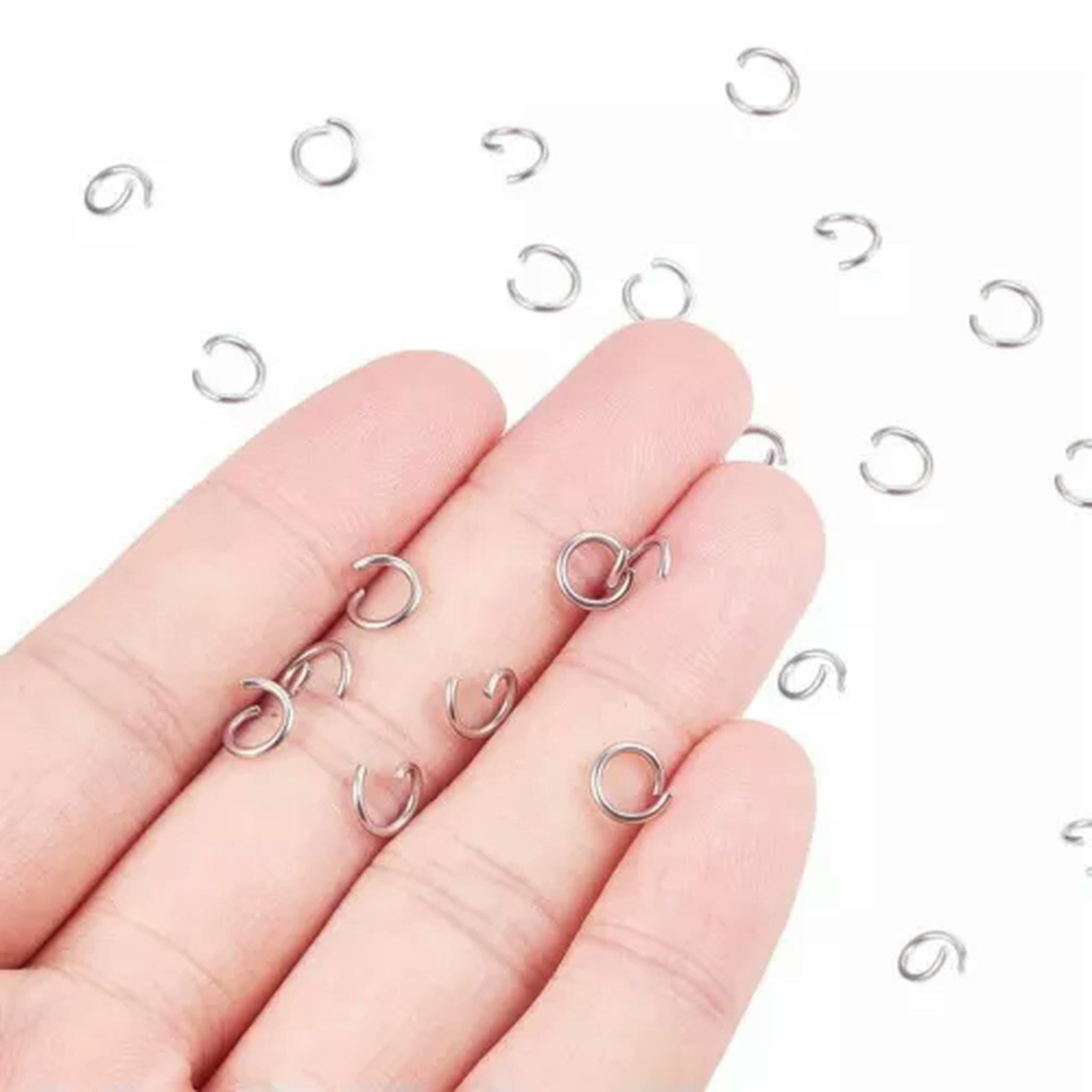 U8MO 4000pc Strong 304 Stainless Steel Open Jump Rings 18 Gauge Unsoldered Loop 5~8mm-5mm