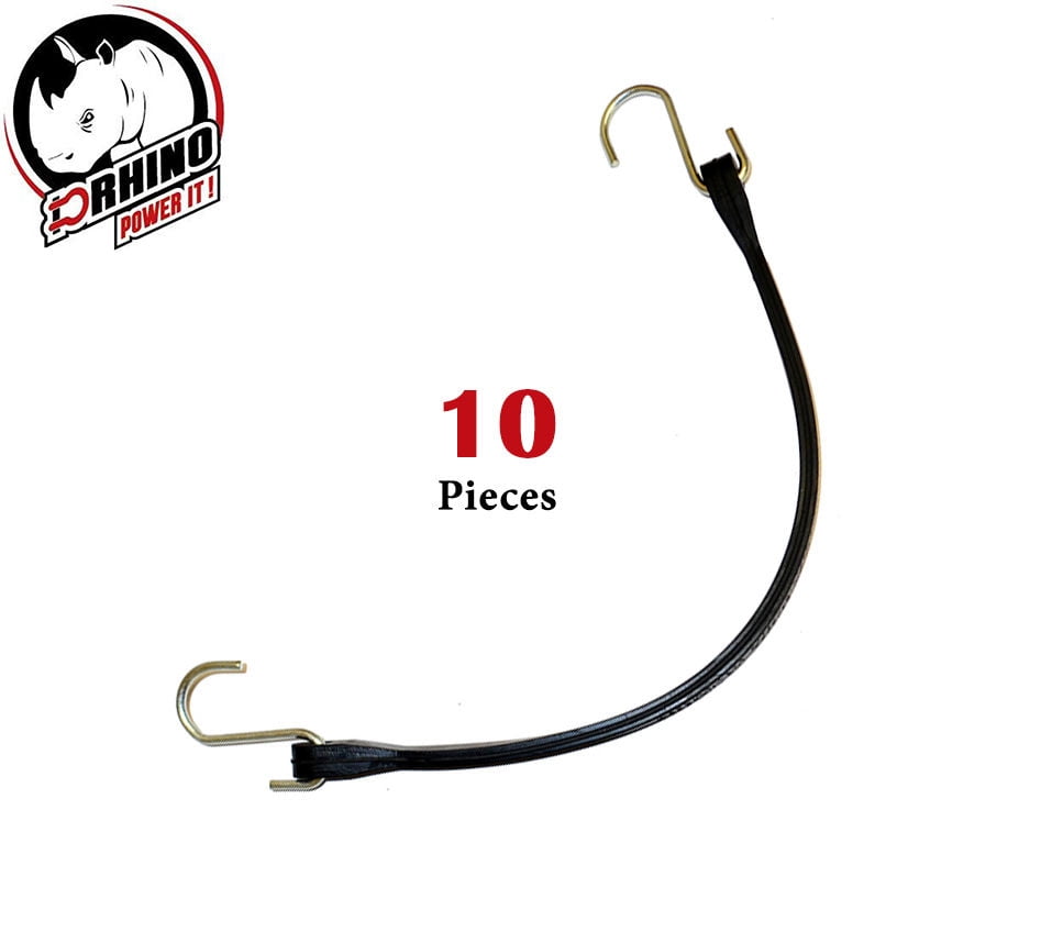 (10) DRhino Heavy Duty 15" Rubber Bungee Cords Tarp Tie Down Strap