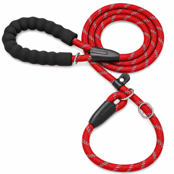 Kawihcie 5 FT Nylon Adjustable Dog Cord and Rope Leash, Red