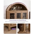 thumbnail image 3 of LAZZO 75" Arched Pantry Cabinet with Glass Doors, Rattan Drawers and Anti-Tipping Storage Cupboard for Kitchen and Living Room, Natural Wood, 3 of 8