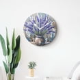 thumbnail image 4 of 14 Inch Wall Clock Battery Operated Silent Clock Decorative for Office, Kitchen, Outdoor, Living Room，Vintage Lavender Flowers Wooden Wood Natural, 4 of 4