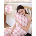 thumbnail image 5 of Pink Checkered Pillow Cases Cal King Size, Smooth Satin Pillowcase for Hair and Skin, Pink White Buffalo Plaid Decorative Cooling Bed Pillow Covers with Zipper, 20x40 Inches, 5 of 5