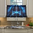 thumbnail image 4 of Basketball with Blue Light Half Window Tier Curtains 36 Inch Blackout Thermal Insulating Kitchen Linen Tier Curtains for Kitchen, Bathroom, Cafe Home Decor, 4 of 7
