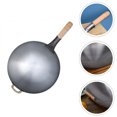 thumbnail image 1 of GOOHOCHY 1Pc Round Bottom Wok Even Heating Kitchen Necessities Grey, 1 of 8