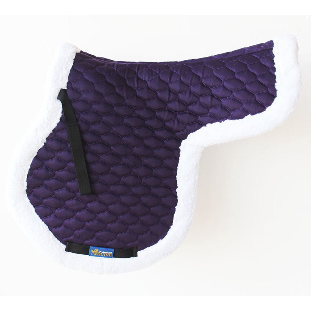 Horse Cotton All Purpose Quilted ENGLISH SADDLE PAD Contoured Faux Fur