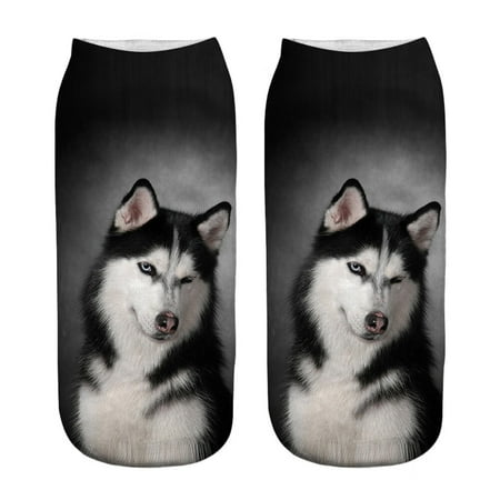 

KEVCHE Popular Funny Unisex Short Socks 3D Dog Printed Anklet Socks Casual Socks