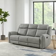 thumbnail image 5 of Roundhill Furniture Wesley 2-Piece Transitional Living Room Reclining Set, Sofa and Loveseat, Gray, 5 of 14