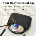 thumbnail image 3 of Crescent Shoulder Bag Crossbody Bags for Women, Trendy Woven Leather Bag Cute Hobo Tote Handbag Purse, with Adjustable Strap, Black, 3 of 7