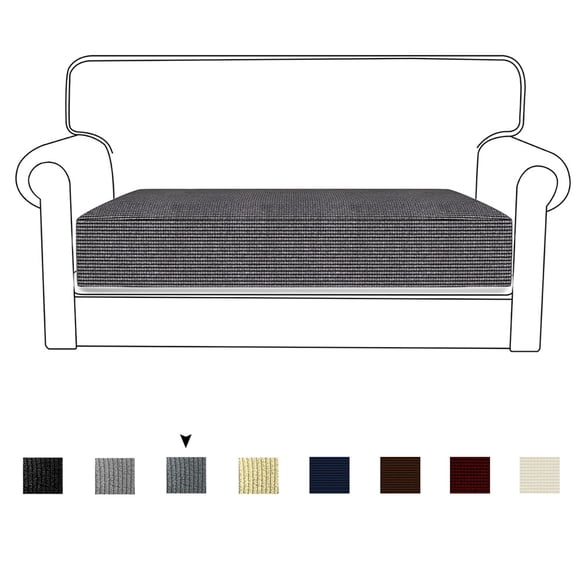 Ghojet Durable Stretch Sofa Or Caravan Cushion Cover, Stretch Elastane Sofa Cover, Furniture Protector, For Seats, For Living Room Replacement(Dark gray)