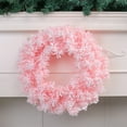 thumbnail image 4 of 11.8 In Pink Flocked Christmas Wreath - Snowy Winter Wreaths, Holiday Wreath for Front Door Home, Christmas Decoration, 4 of 7