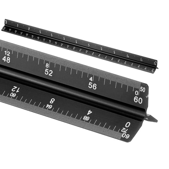 Uxcell Architectural Scale Ruler 7 Inch Metric Aluminum Alloy Triangular Drafting Ruler, Blue