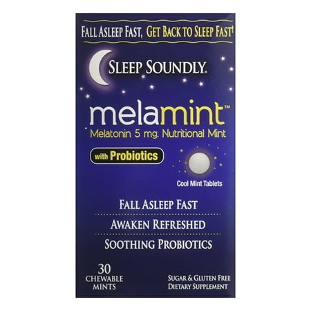Windmill Vitamins Sleep Soundly Melamint With Probiotics Chewable Mints, 30 Ea, 3 Pack