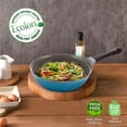 thumbnail image 3 of Eela 12'' Non Stick Chef's Wok with Glass Lid, PFOA-Free Ceramic Coating for Cooking Vegetables, Meat, Fish, 3 of 5