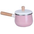 thumbnail image 2 of Langgg Nonstick Enamel Sauce Pan Pot with Lid Kitchen Cookware Pink Saucepan, 2 of 9