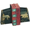 Tiger Eye Marble Bookends Gold-plated Stock Market Emblem Q-GM21433