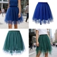 thumbnail image 2 of Women's Pleated Ruffle Tulle Skirts Elastic High Waist Flared A Line Mesh Skirts Cocktail Carnivals Party Short Tutus, 2 of 9