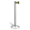 Lavi Industries 50-3000SA-BN Retractable Belt Stanchion, 7 ft. Black with Yellow Stripe