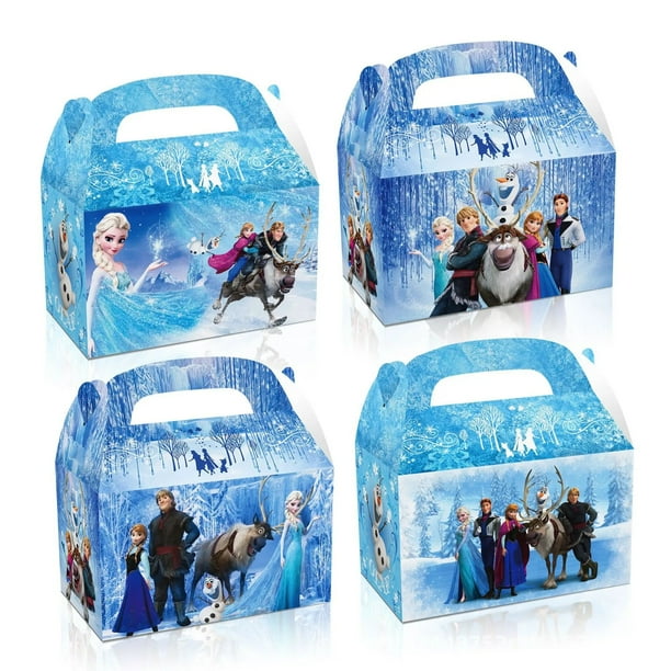 Caja de regalo temática de Disney Encanto Frozen, decoración de fiesta para niños, bolsa de dulces de papel para Baby Shower, suministros para fiesta de cumpleaños de niña y niño, 16x9x9 Cm