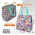 thumbnail image 3 of Pioneer Flower Floral Print Pattern Insulated Lunch Bag for Women & Adults,Large Portable Soft Cooler Lunch Bag,Thermal Food Storage Tote with Pearl Cotton,8.66L,8.75x5.75x9.5 Inch, 3 of 6