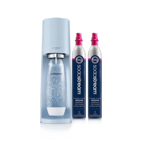 Máquina para hacer refrescos SodaStream Terra con 2 cilindros de CO₂ de 60 litros, botella de 1 litro