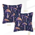 thumbnail image 3 of Bingfone Decorative Pillow Covers 20"X20" Floral Hippie Mushrooms Couch Pillow Cases Modern Farmhouse Covers For Couch Sofa Bed, 3 of 9