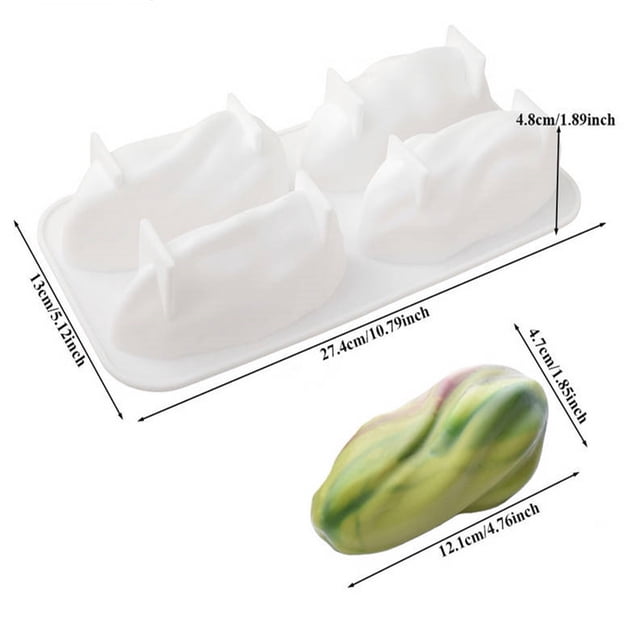 Molde de silicona con forma de nuez para hornear bizcocho francés, ideal para postres. Moldes flexibles antiadherentes para horno o congelador. Utensilios de silicona de grado alimenticio para
