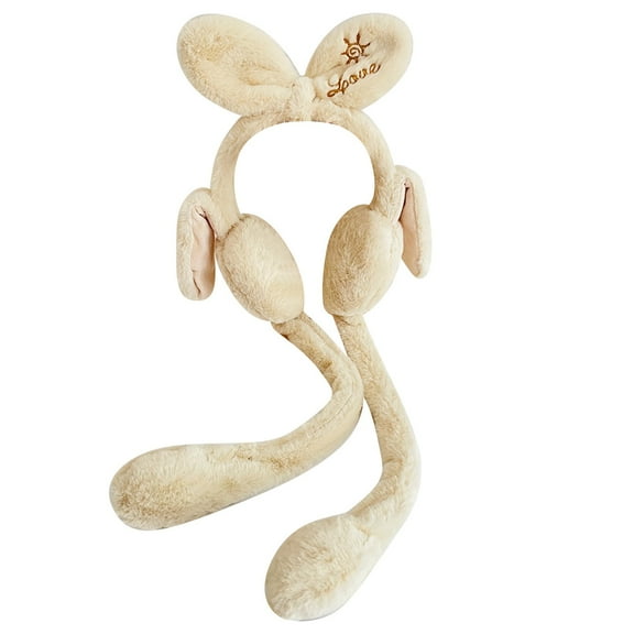 Otqutp Ladies New Year Earmuffs Winter Warm Embroidery Earmuff Cover Plush Home House Earmuff for Kids Cute Earmuff Plush for Girl Ear Cover for Cold Weather(WH2,One Size)