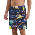 thumbnail image 2 of Bixox Men's Sea Inhabitans and Herb printing Casual Classic Fit Short Summer Beach Shorts, 2 of 6