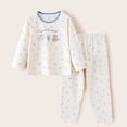 thumbnail image 2 of Leey-World Toddler Pijamas Girl 1t 2t 3t 4t 5t 6t Toddler Girls Kids Pajamas Pjs Long Sleeve Snug fit 12M-8Y 2pcs Soft Jammies(Beige,10-11 Years), 2 of 4