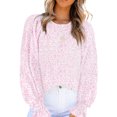 thumbnail image 2 of Top de manga larga con cuello redondo para mujer, camiseta de manga larga para mujer, top informal de manga larga para mujer, top estampado de manga larga para mujer, acabado de lujo, 2 of 2