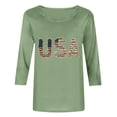 thumbnail image 4 of Vetsdori Women's Summer Shirts Plus Size 3/4 Sleeve Fourth of July Pullover American Flag,Red White and Blue Crew Neck Independence Day Graphic Tops for Junior Fashion, 4 of 5