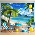 thumbnail image 2 of Tropical Hawaiian Beach Party Backdrops for Photoshoot, Luau Summer Sea Picture Birthday Party Decorations Wall Backdrop for Photography Decor Banner, Photographic Studio Photo Backgrounds 10X10 FT, 2 of 6