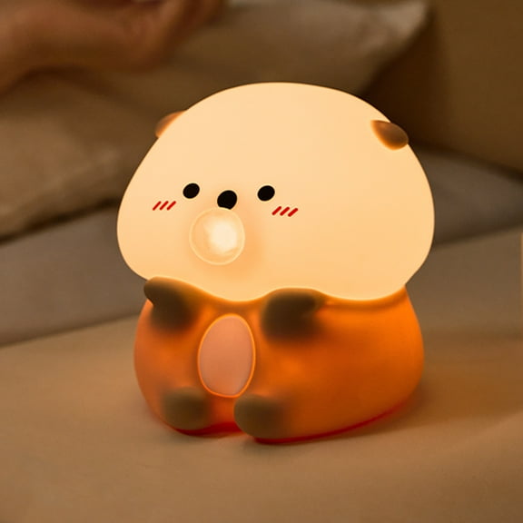 Sea Otter Night Light for Kids, Rechargeable Blowing Bubbles Sea Otter  Silicone Night Light with Timer, Dimmable Nursery Lights for Kids Room Decor, Cute Lamp for Kids Baby Boys Girls