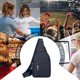 thumbnail image 4 of Bolso de pecho informal para hombre | Bandolera cruzada de gran capacidad | Bolso de hombro multifuncional impermeable para viajes, trabajo y actividades al aire libre, 4 of 5