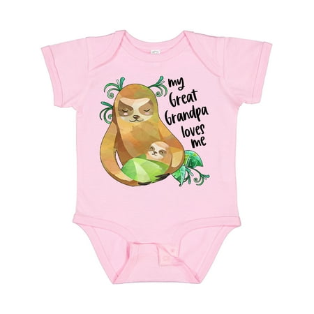 

Inktastic My Great Grandpa Loves Me Cute Sloth and Baby Gift Baby Boy or Baby Girl Bodysuit
