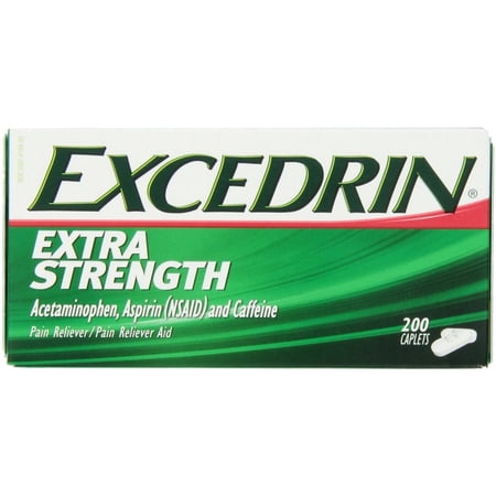 Excedrin Pain Relief Caplets, Extra Strength, 200 ea (Pack of 4)