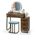 thumbnail image 1 of Costway Vanity Table Set 3-Color Dimmable Human Body Induction Light Charging Station, 1 of 10