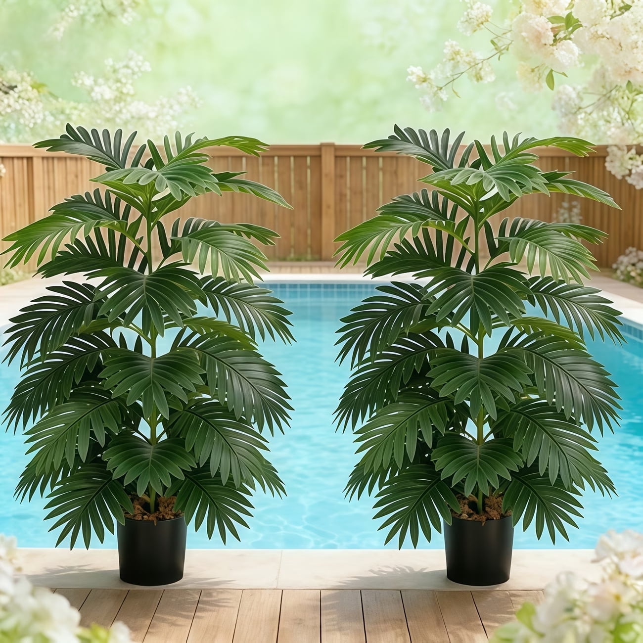 2Pcs Artificial Plants in Pots Fake Greenery for Home Office Farmhouse Indoor Outdoor Decor